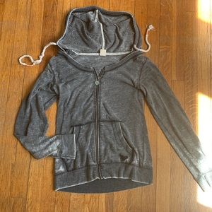 ROXY Zip-up Summer Light Sweatshirt Hoodie w/ Wave Design